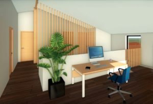 Stéphen Mure Architecte - Saint-Etienne - Maison individuelle - Anne-Lise & Cédric - Bureau mezzanine