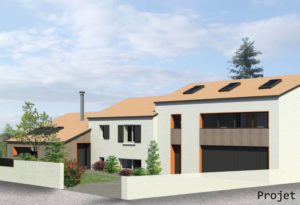 Stéphen Mure Architecte - Saint-Etienne - Extension de maison - Maison Laetitia & David - Vue d'ensemble - Projet