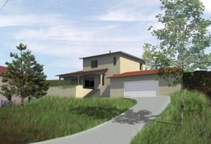 Stéphen Mure Architecte - Saint-Etienne - Maison individuelle - Monts du Lyonnais - Marie & Emeric - Vue d'ensemble