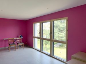 Extension maison individuelle Marie-Laure Francois Stéphen Mure Architecte Saint-Etienne Habitat Maison passive 05 Séjour Bureau