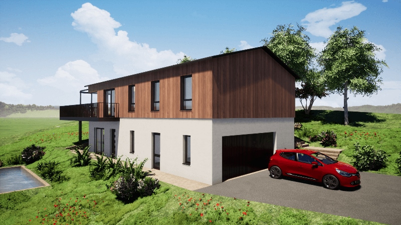 Construction Maison bois dans le Pilat - Stéphen Mure Architecte Saint-Etienne - Habitat Maison passive 01