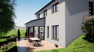 Construction Maison sur la colline - Stéphen Mure Architecte Saint-Etienne - Habitat Maison passive - 01 Terrasse