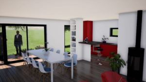 Construction Maison sur la colline - Stéphen Mure Architecte Saint-Etienne - Habitat Maison passive - 10 Salle à manger