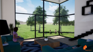 Extension contemporaine d'une maison - Stéphen Mure Architecte - Maison passive (5) - Grande baie vitrée