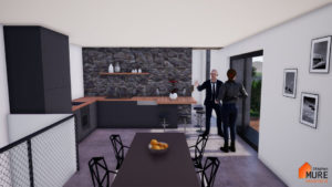 Réhabilitation Maison pierres - Saint-Chamond - Stéphen Mure Architecte - Maison passive (8) Séjour cuisine