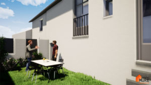 Réhabilitation de 4 logements en centre bourg - Champdieu - Stéphen Mure Architecte - Maison passive (6) Jardin privatif